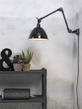 WALL LAMP WITH BLACK METAL SHADE DOUBLE ARM - WALL LAMPS